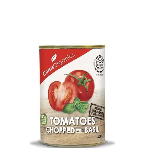 Ceres Organics Tomatoes Chopped Basil 400G