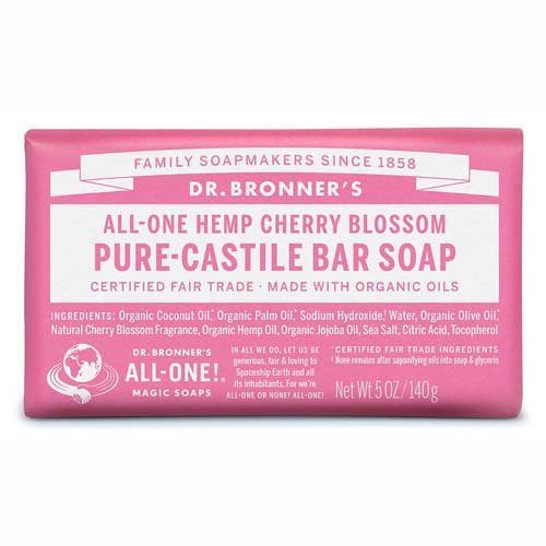 Dr Bronners Cherry Blossom Pure Castile Soap Bar Cherry 140G