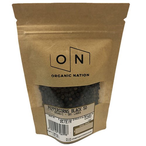 Organic Nation Peppercorns Black 50G
