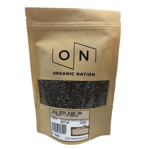 Organic Nation Chia Seeds Black 200G