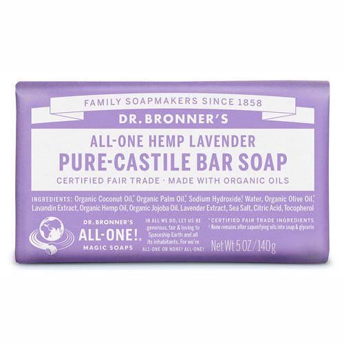 Dr Bronners Castile Soap Bar Lavender 140G