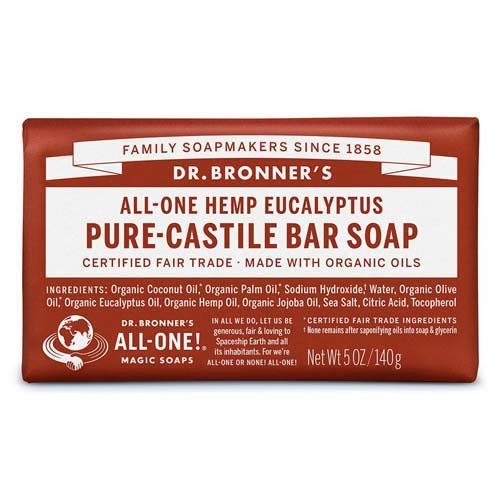 Dr Bronners Castile Soap Bar Eucalyptus 140G