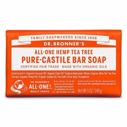 Dr Bronners Pure Castile Soap Bar Teatree 140G