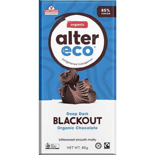 Alter Eco Deep Dark Blackout Chocolate 85% Cacao 80G