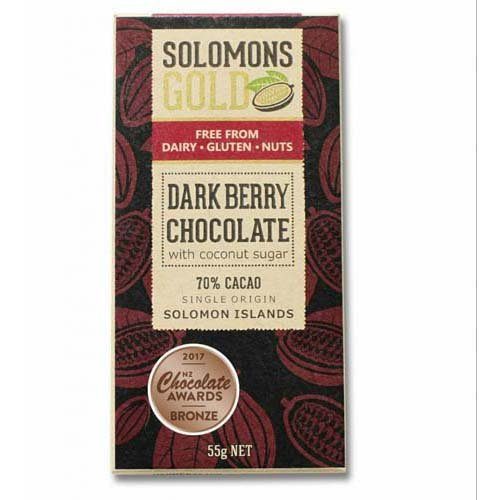 Solomons Gold Dark Berry Chocolate Bar 55G