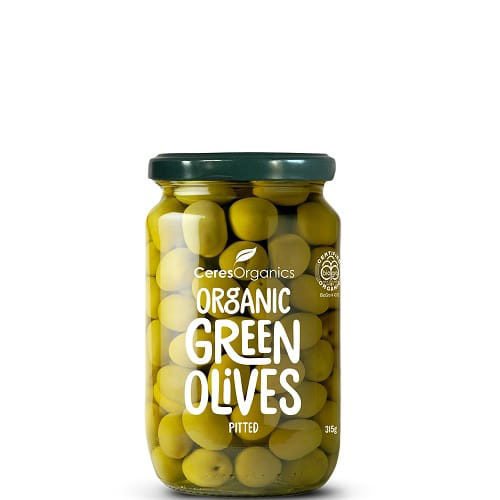 Ceres Organics Green Pitted Olives 315G