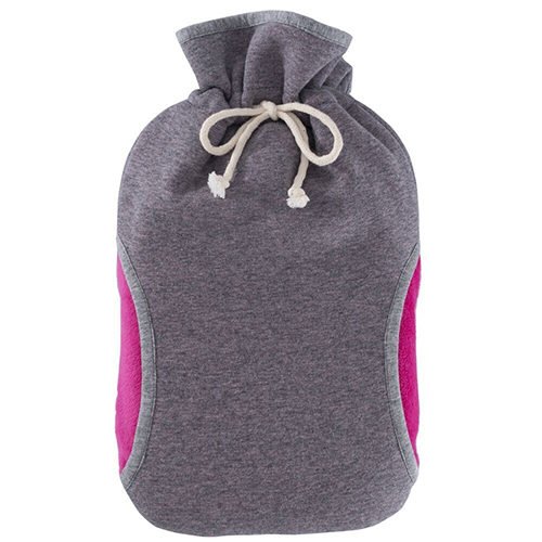EcoWarehouse Eco Hot Water Bottle 2L – With Cover Pink/Grey