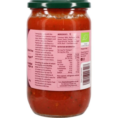 Chantal Organics Arrabbiata Sauce 660g