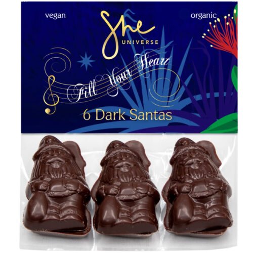 She Universe Dark Chocolate Santas 6 pack 60g