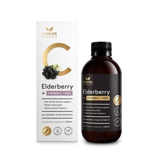 Harker Herbals Vitamin C+ Elderberry + Zinc 200ml