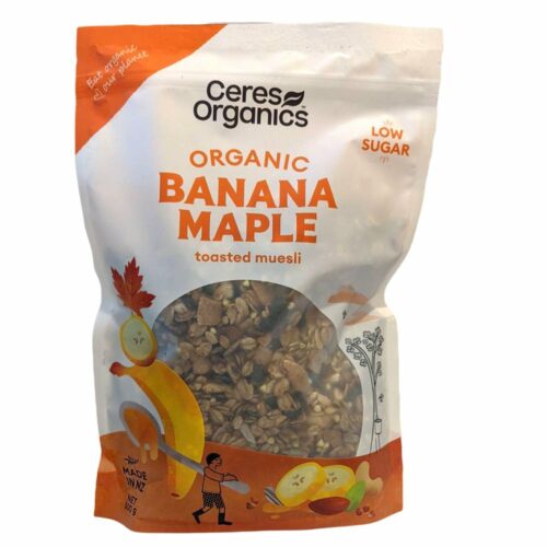 Ceres Organics Banana Maple Toasted Muesli Low Sugar 500g
