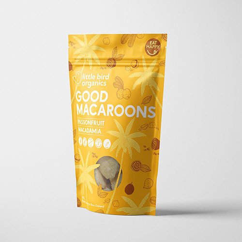 Little Bird Organics Good Macaroons Passionfruit & Macadamia 125G