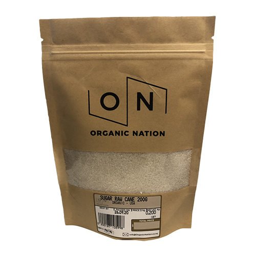Organic Nation Raw Cane Sugar 200G